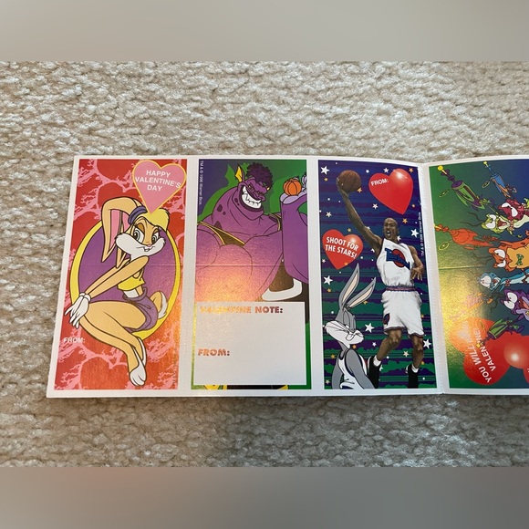 Vintage 1996 Valentine Cards - Michael Jordan - Space Jam - Picture 2 of 5